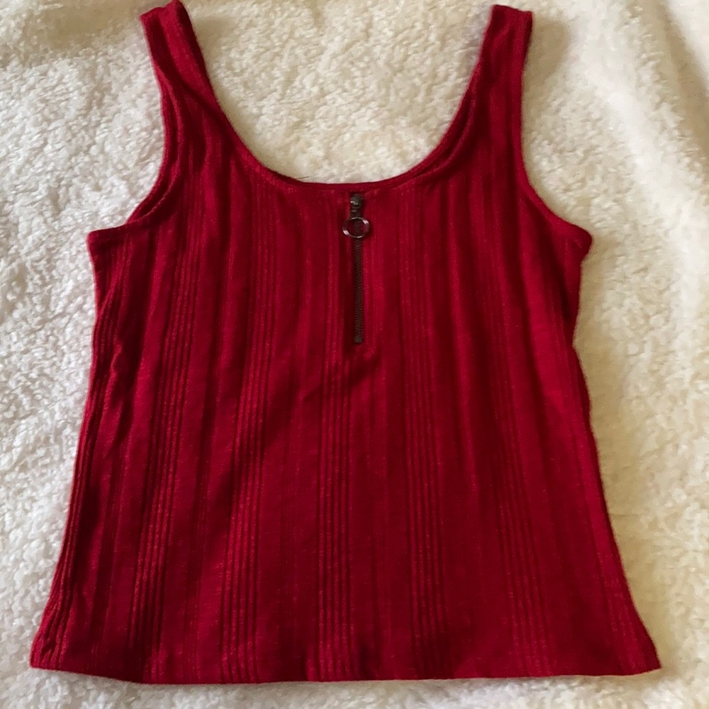 Zip Front Bodycon Tank